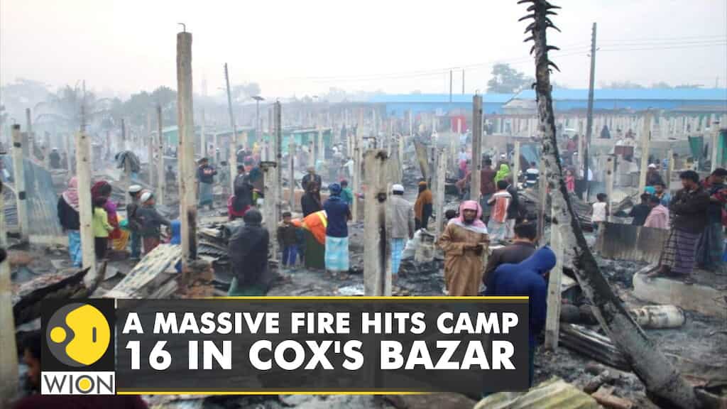 Fire swept through a Rohingya refugee camp in Bangladesh