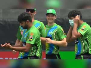 WATCH: Melbourne Stars pacer Haris Rauf does unique celebration; washes hands, puts on mask after a wicket