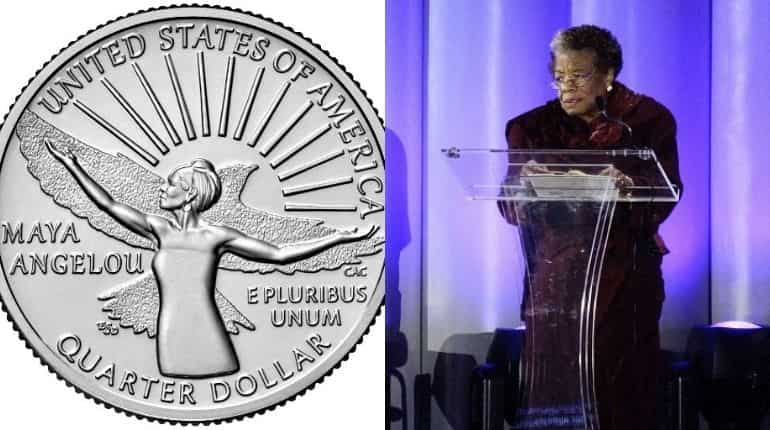 US Mint rolls out quarters featuring a black author, activist Maya Angelou; 1st coin to feature a black woman