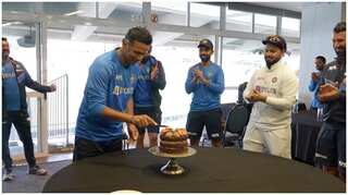[PICS] Team India players celebrate head coach Rahul Dravid's 49th birthday after Day 1 of 3rd Test