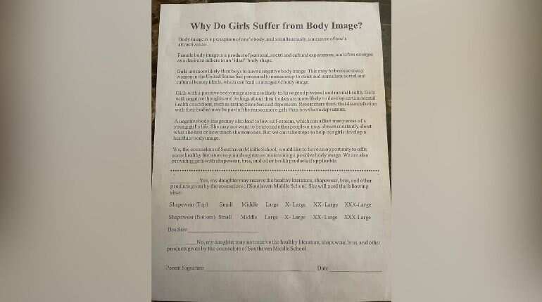US school suggests shapewear for middle school girls, faces backlash