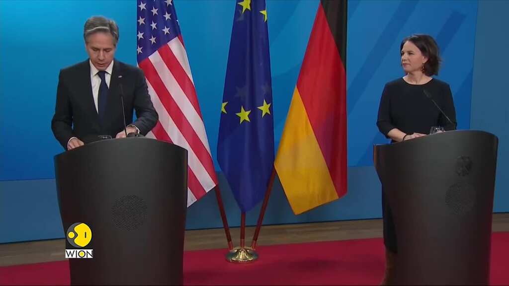 Seeking diplomatic path to de-escalate tensions caused by Russia across Ukraine border, says Blinken