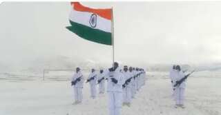 Watch: ITBP bravehearts celebrate Republic Day at 15000 feet in sub-zero temperature at Ladakh border