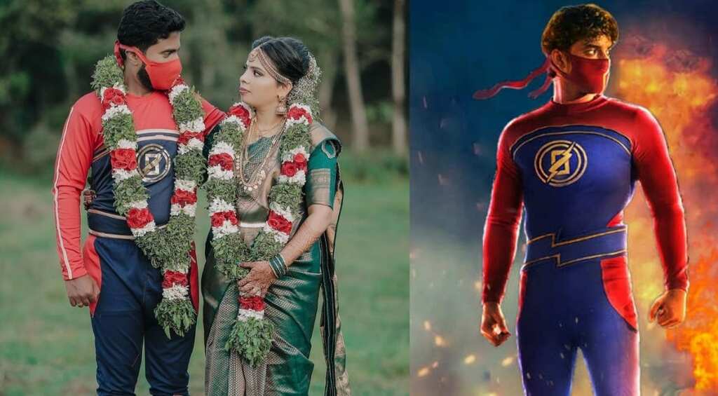 Kerala groom dresses up as Indian superhero Minnal Murali for wedding shoot; fans ask Tovino Thomas to respond