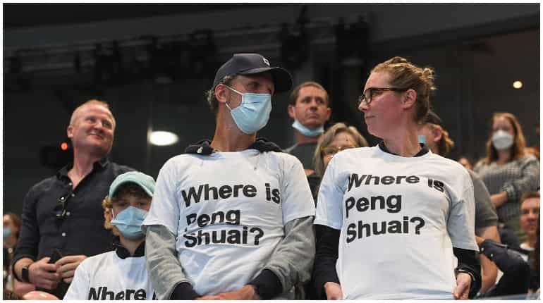 Australian Open: 'Where is Peng Shuai?' T-shirts handed out to fans at Melbourne Park Australian Open: 'Where is Peng Shuai?' T-shirts handed out to fans at Melbourne Park