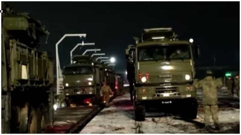Amid ongoing Ukraine crisis, Russian troops arrive in Belarus for military drills Amid ongoing Ukraine crisis, Russian troops arrive in Belarus for military drills