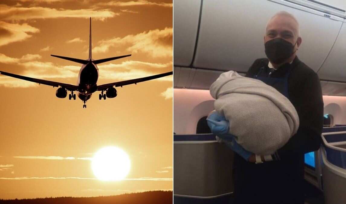 Plane's business class turned into maternity unit as woman delivers baby unexpectedly Plane's business class turned into maternity unit as woman delivers baby unexpectedly