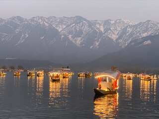 Tourism department illuminates Shikaras on Dal Lake to boost nightlife in Kashmir