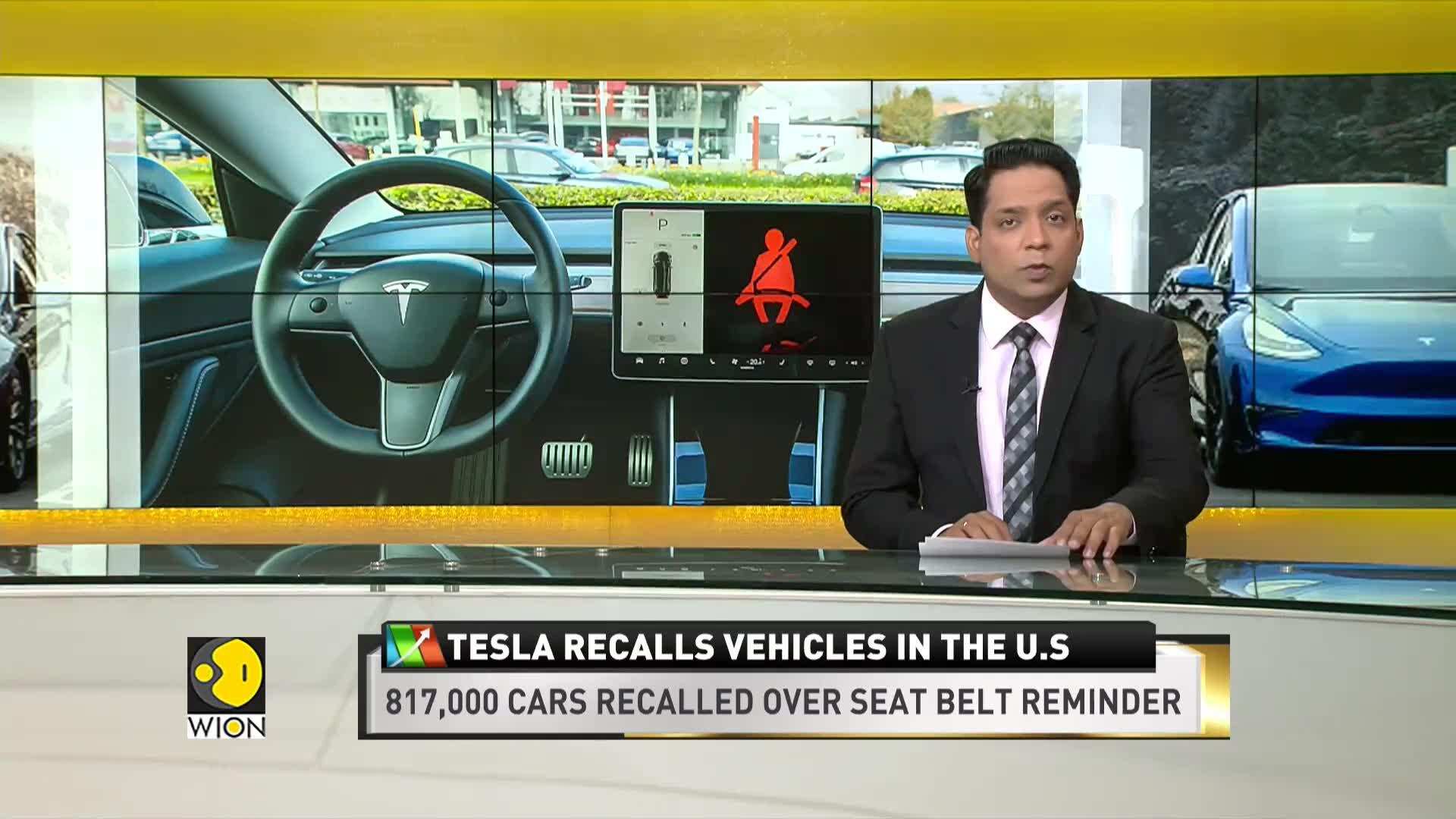 Tesla recalls 817,000 vehicles in US over seat belt reminder alert SCIENCE & TECH News