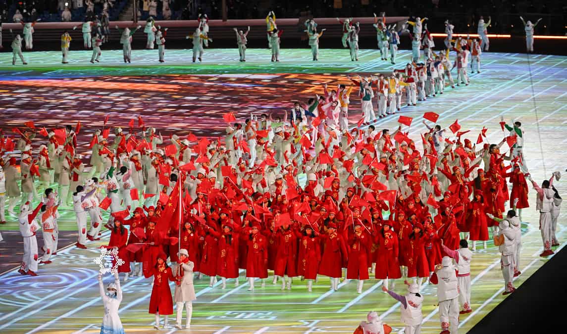 Chinese delegation at Winter Olympics 2022 opening ceremony.