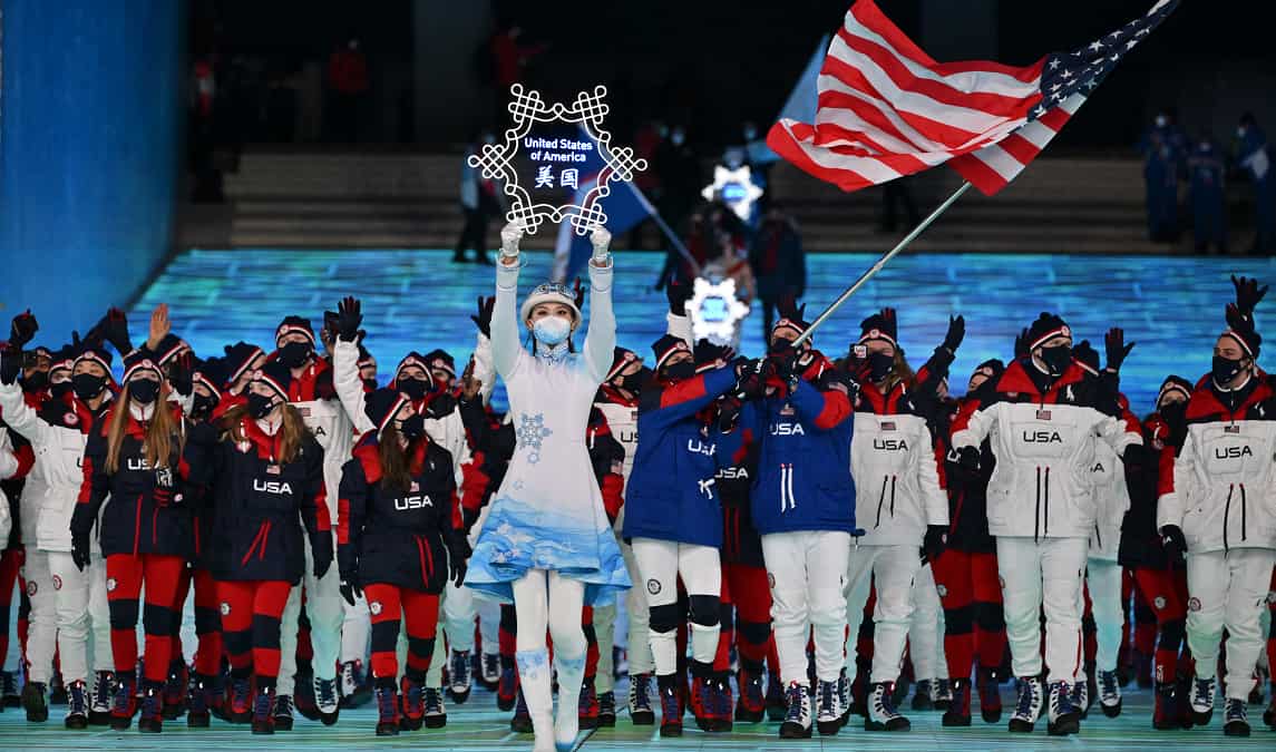 The US delegation at Winter Olympics 2022 opening ceremony