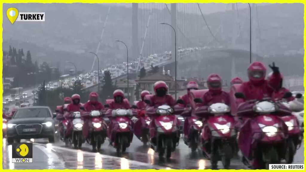 Istanbul: Pink couriers strike for higher pay as Turkey's inflation surges
