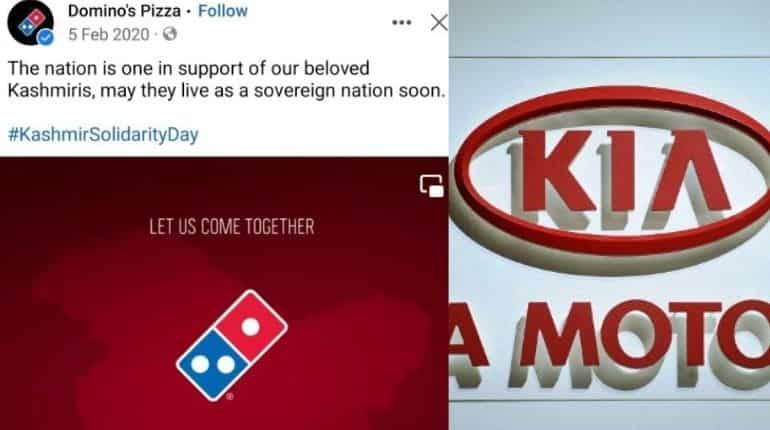 Now, Dominos, KIA apologise for Kashmir post amid social media storm Now, Dominos, KIA apologise for Kashmir post amid social media storm