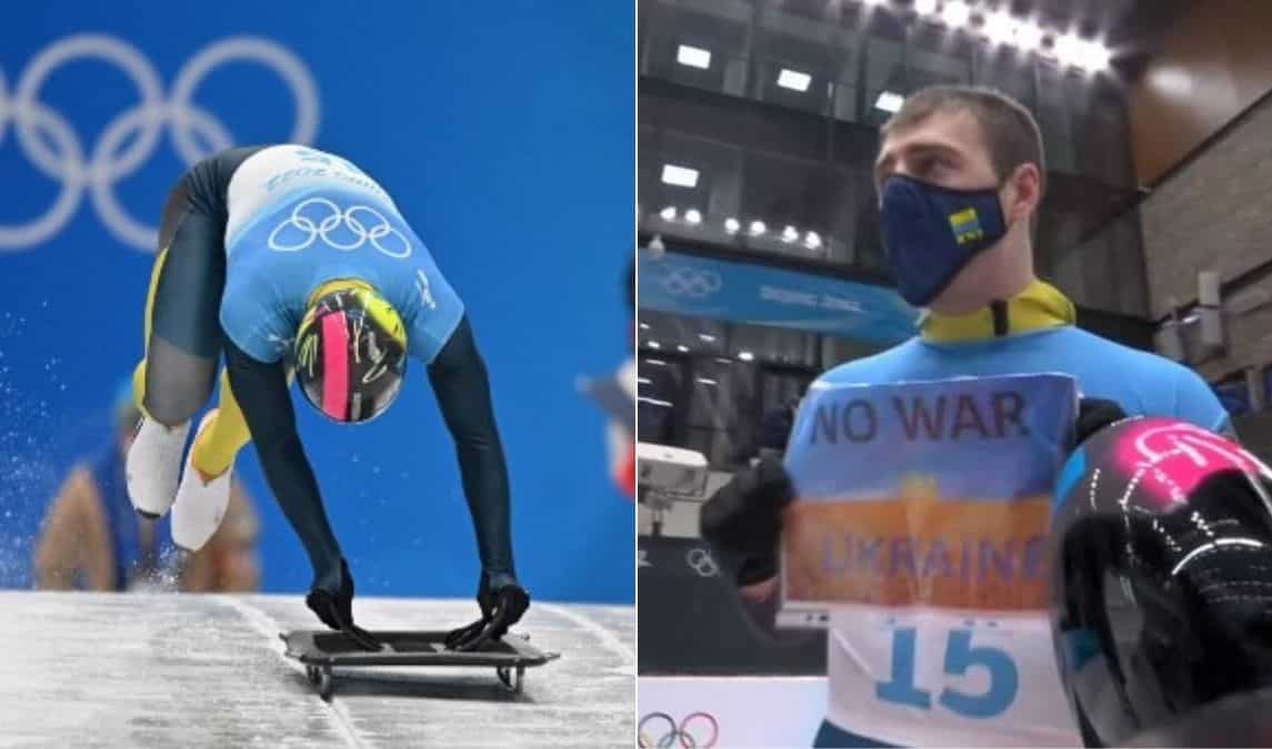 'No war in Ukraine' protest at Beijing Winter Olympics 2022 'No war in Ukraine' protest at Beijing Winter Olympics 2022