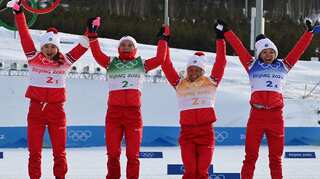 Beijing Games: Russian Olympic Committee wins gold in 4x5 km cross-country skiing relay