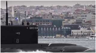 Amid Ukraine crisis, Russian submarine sails to Black Sea