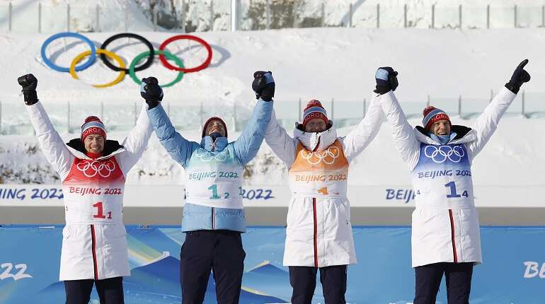Beijing Olympics: Vetle Sjaastad Christiansen's stunning final leg ensures gold for Norway in biathlon relay