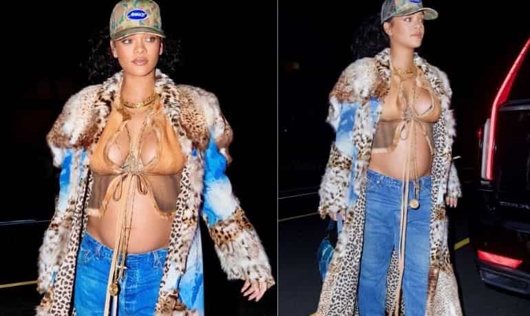 Bare bump & fur coat