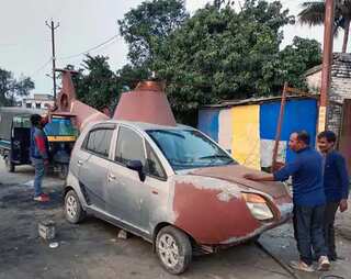Indian man converts his car into a helicopter, rents it for weddings