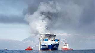 Passenger found alive on Greece-Italy ferry after blaze, 11 still missing