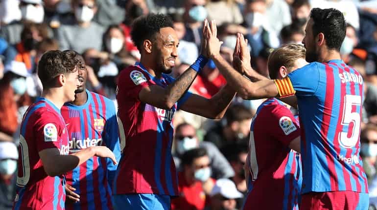 La Liga: Pierre-Emerick Aubameyang bags hat-trick as Barcelona thrash Valencia 4-1 La Liga: Pierre-Emerick Aubameyang bags hat-trick as Barcelona thrash Valencia 4-1