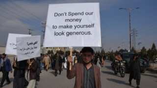 Protesters demand release of Afghanistan's frozen assets
