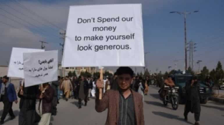 Protesters demand release of Afghanistan's frozen assets