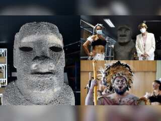Easter Island 'Moai' stone statue begins long journey home