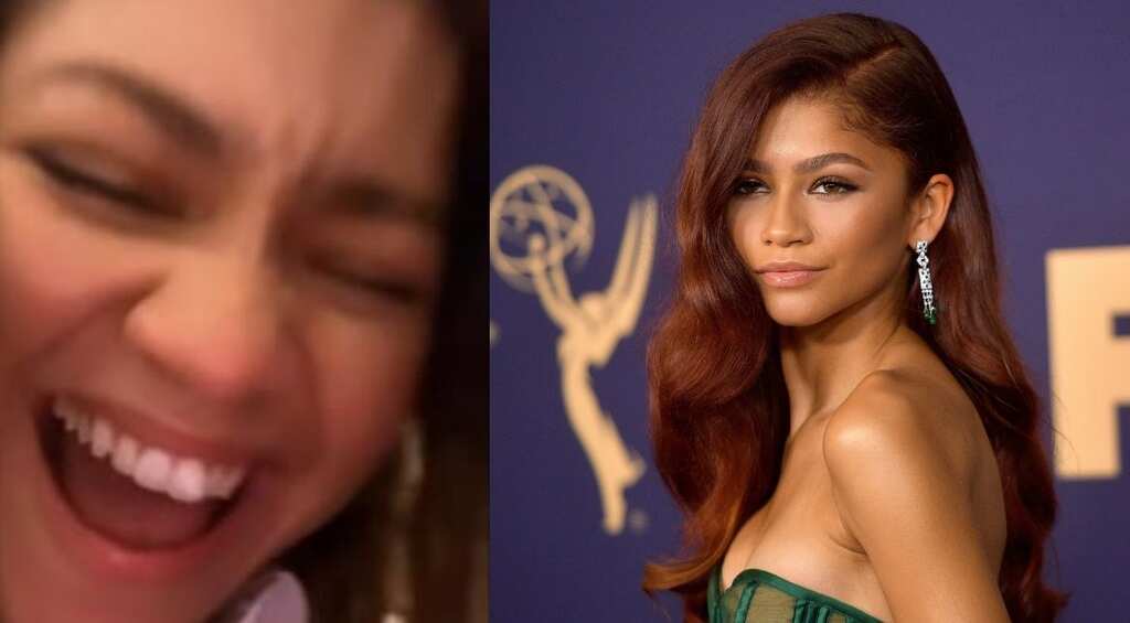 Watch: Zendaya can't stop laughing at her tripping video becoming a viral meme
