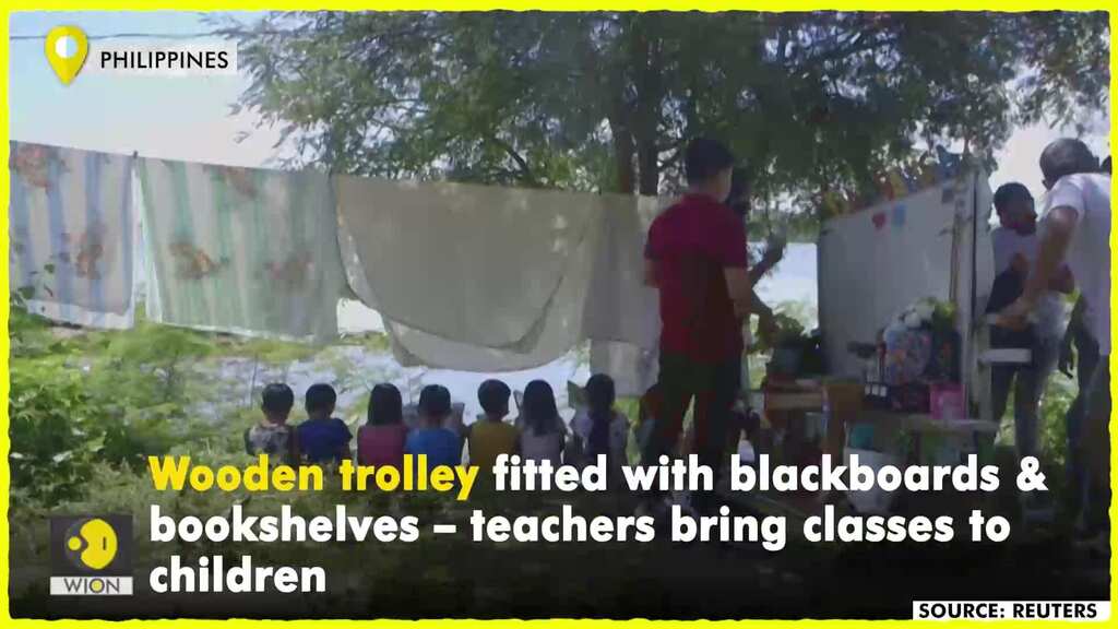 Philippines: Watch how teachers use trolleys as mobile classrooms for kids amid Covid-19