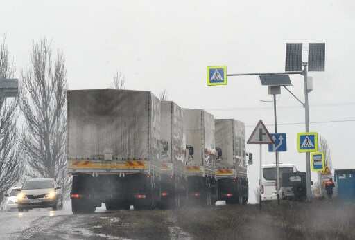 Trucks seen on border check points