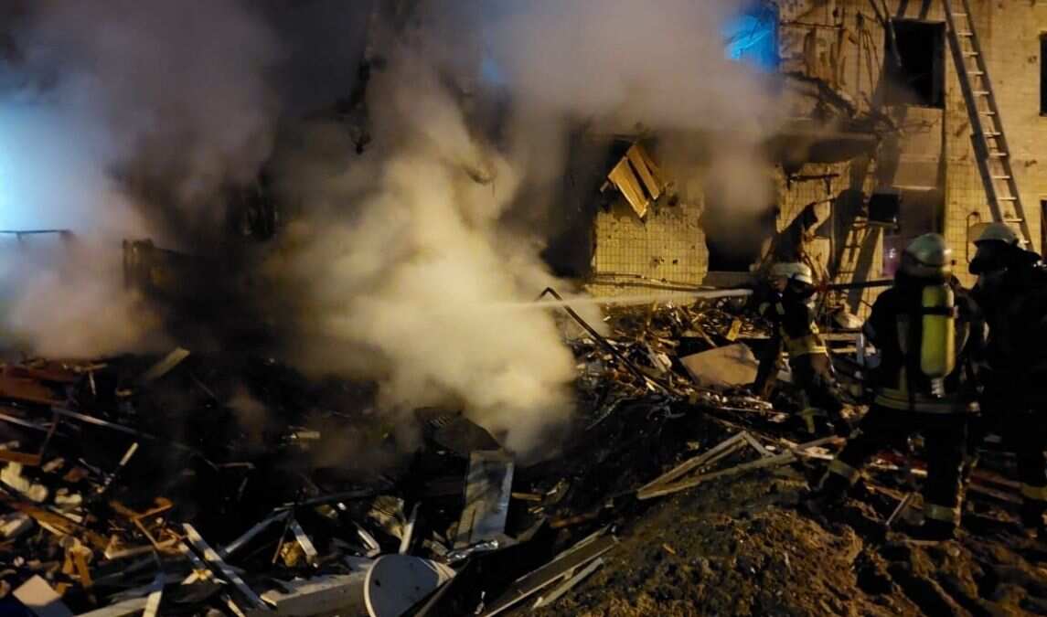 Damaged buildings