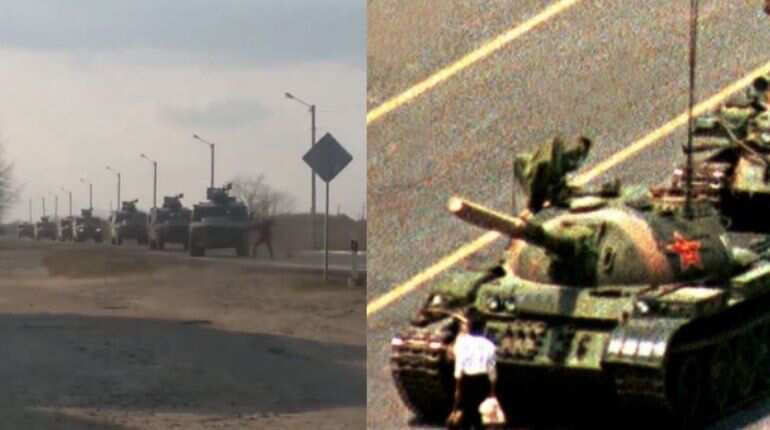 Watch: Ukraine's 'tank man' halts Russian military convoy; Twitter applauds as video goes viral
