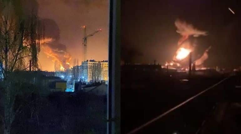 Watch | Russian missile strikes a Ukrainian civilian oil depot in Kyiv: Official Watch | Russian missile strikes a Ukrainian civilian oil depot in Kyiv: Official