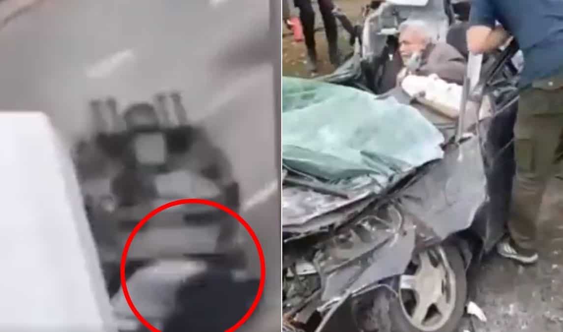 Video: Ukraine-Russia conflict: Man miraculously saved after military combat vehicle runs over his car