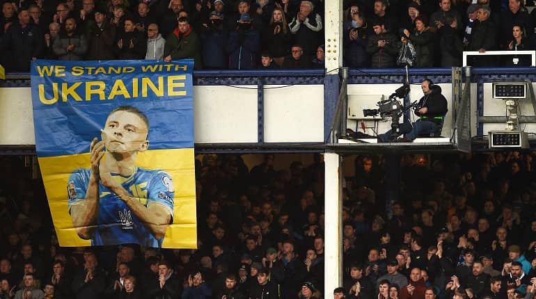 Everton suspends all commercial sponsorships with Russian companies with immediate effect Everton suspends all commercial sponsorships with Russian companies with immediate effect