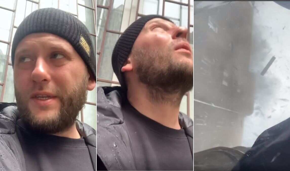 Watch: Missile interrupted Kharkiv blogger's live recording during Russia-Ukraine conflict