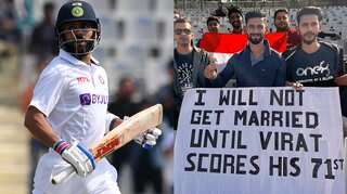 Fan's 'I will not get married till Virat Kohli scores his 71st' poster goes viral during 1st Test vs Sri Lanka