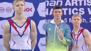 Russian gymnast sports 'Z' symbol on shirt while sharing podium with Ukrainian winner, sparks outrage