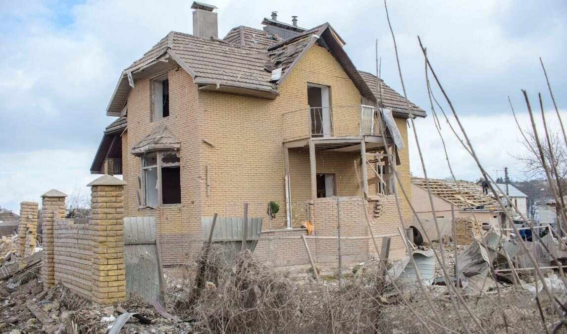 House damaged by shelling