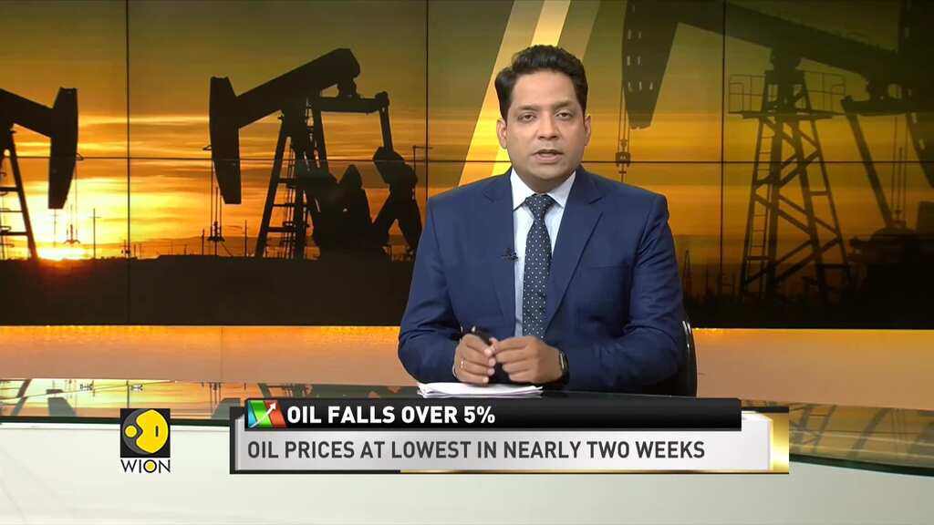 Oil prices falls over 5%, lowest in nearly two weeks