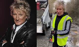 My Ferrari can't go through! Rod Stewart repairs damaged road near his home in England