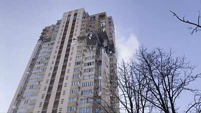 Kyiv: 16-storey building hit by missile; 1 killed, 4 injured in attack