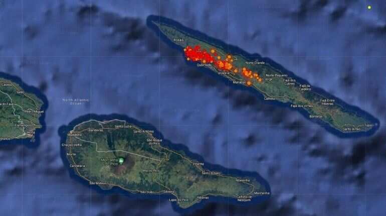 Portuguese volcanic island hit by 1,800 earthquakes in 3 days