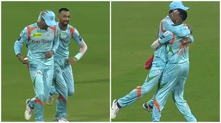 IPL 2022: Krunal, Hooda hug it out during Lucknow Super Giants' face-off vs Gujarat Titans - WATCH IPL 2022: Krunal, Hooda hug it out during Lucknow Super Giants' face-off vs Gujarat Titans - WATCH