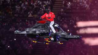 WATCH: Japanese baseball manager enters stadium in hover bike, leaves fans in awe