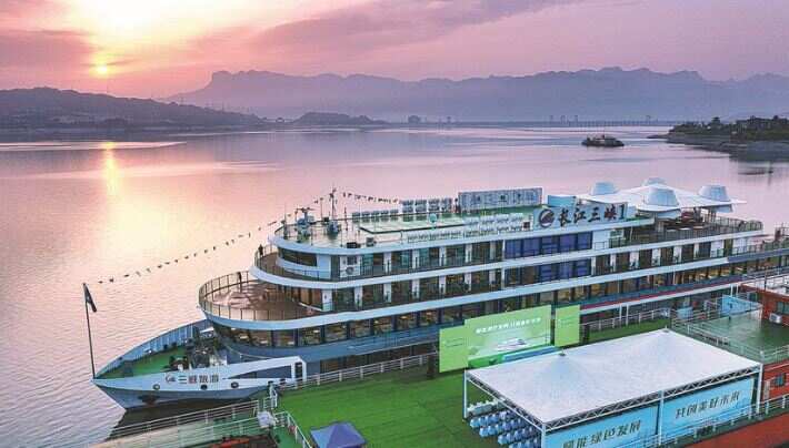 'World's largest electric cruise ship' makes maiden voyage in China