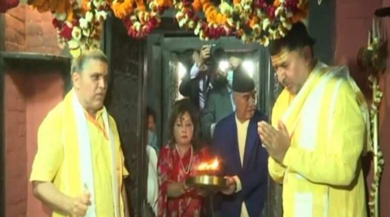 Nepal Prime Minister offers prayer at Pashupatinath temple in Varanasi Nepal Prime Minister offers prayer at Pashupatinath temple in Varanasi