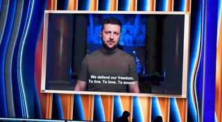 Surprise debut! Ukraine President Zelensky makes virtual appearance at Grammys 2022