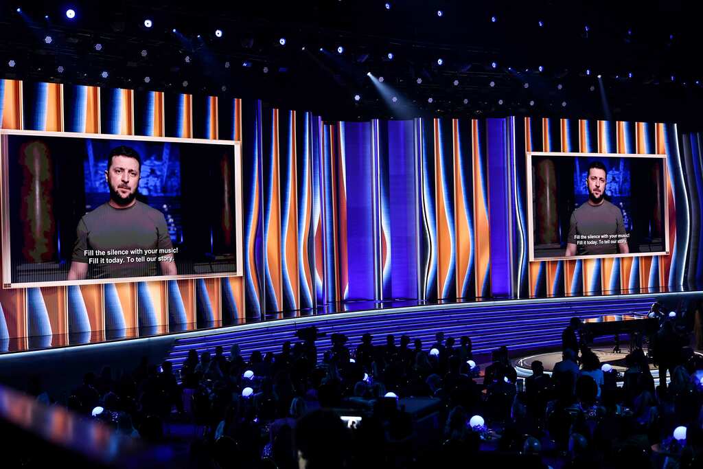 Zelenskyy makes special appearance at Grammys